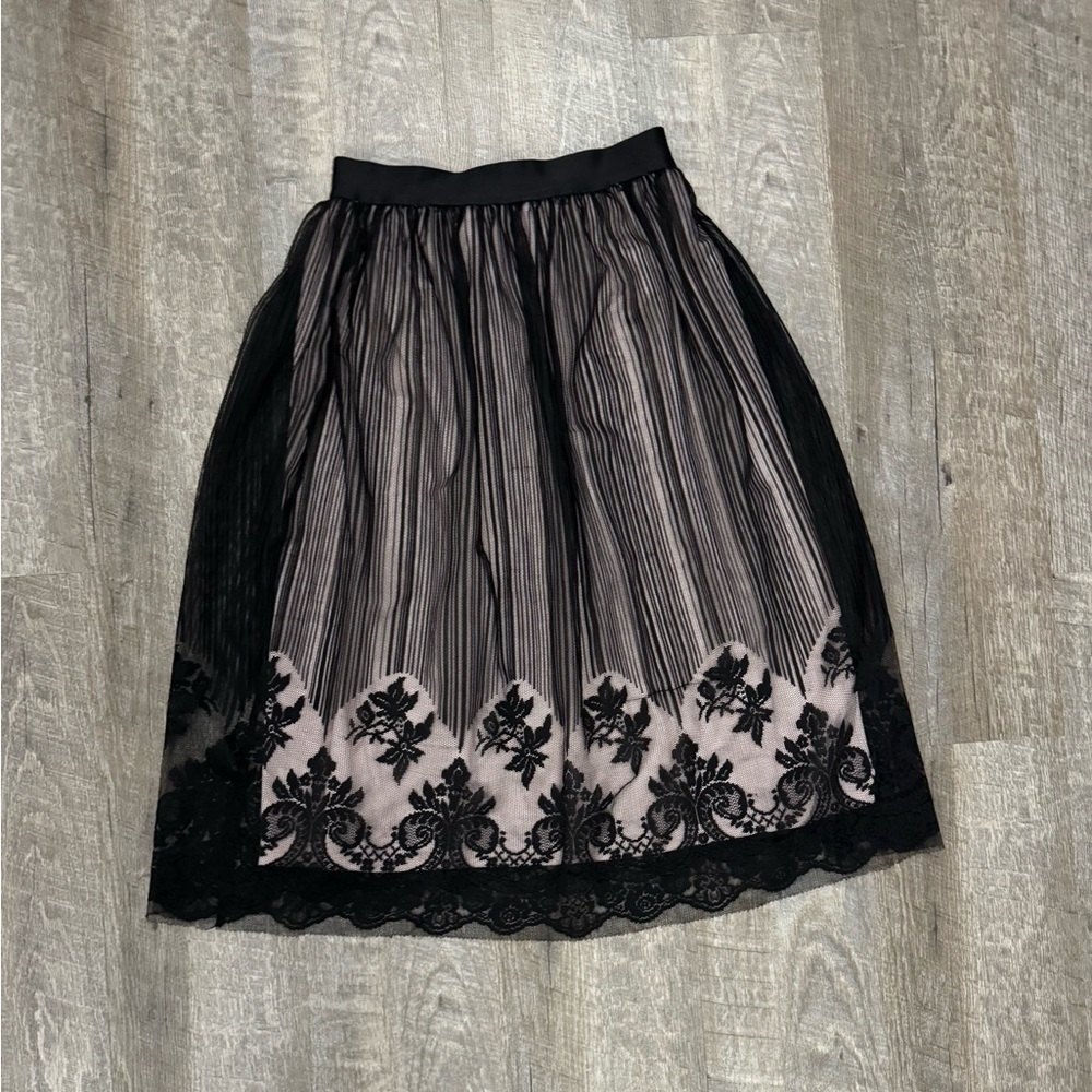 Black Lace Skirt Goth Romantic Dark Academia Sz S